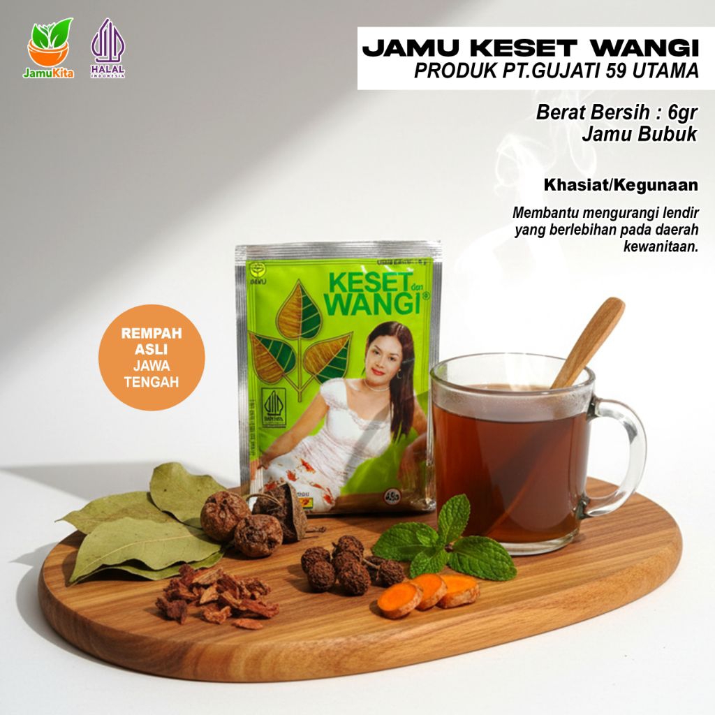 

Jamu Keset Wangi - Jamu Kewanitaan // Bubuk // 6 Gram // Isi 10 pcs