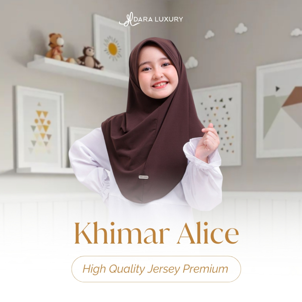 Hijab Anak Sekolah Instan | Khimar Jersey Premium Adem & Nyaman Dipakai | Alice by Dara Luxury