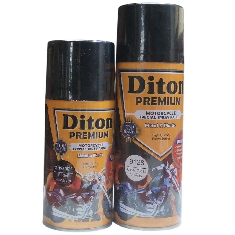PAKET 2 KALENG DITON PREMIUM 9500 GLITTER HOLOGRAM  / 9128 CLEAR GLOSS,