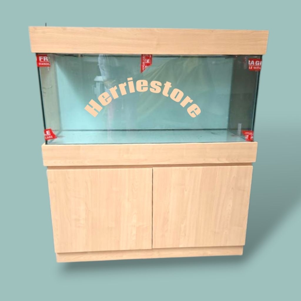 Aquarium 100cm&120cm set cabinet. (JABODETABEK) meja+tutup aquarium+filter talang.