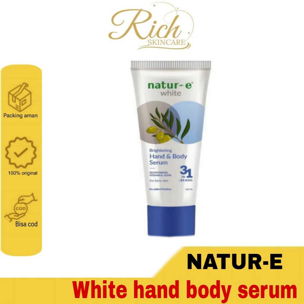 Natur-E White Hand & Body Serum 180ml - Lotion Serum dengan Glutathione & Niacinamide BPOM ORI