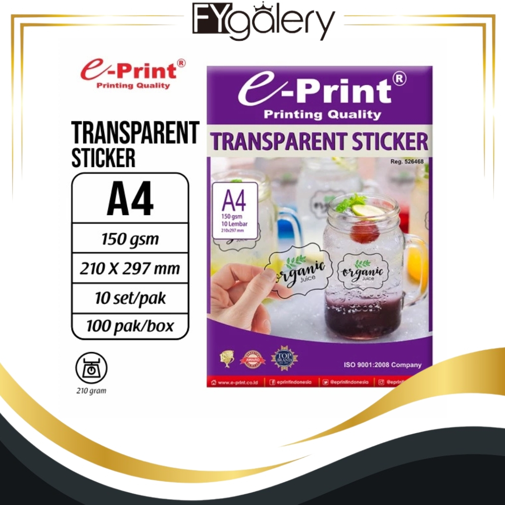 

FYgalery e-Print Kertas Foto Transparent Stiker Y3888