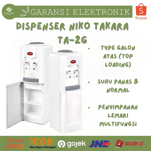 NIKO DISPENSER STANDING GALON ATAS TAKARA TA-2G (SUHU PANAS & NORMAL) PRAKTIS