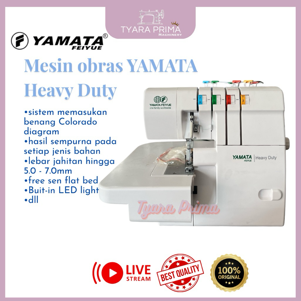 Mesin Obras Benang 3 YAMATA Heavy Duty Portable