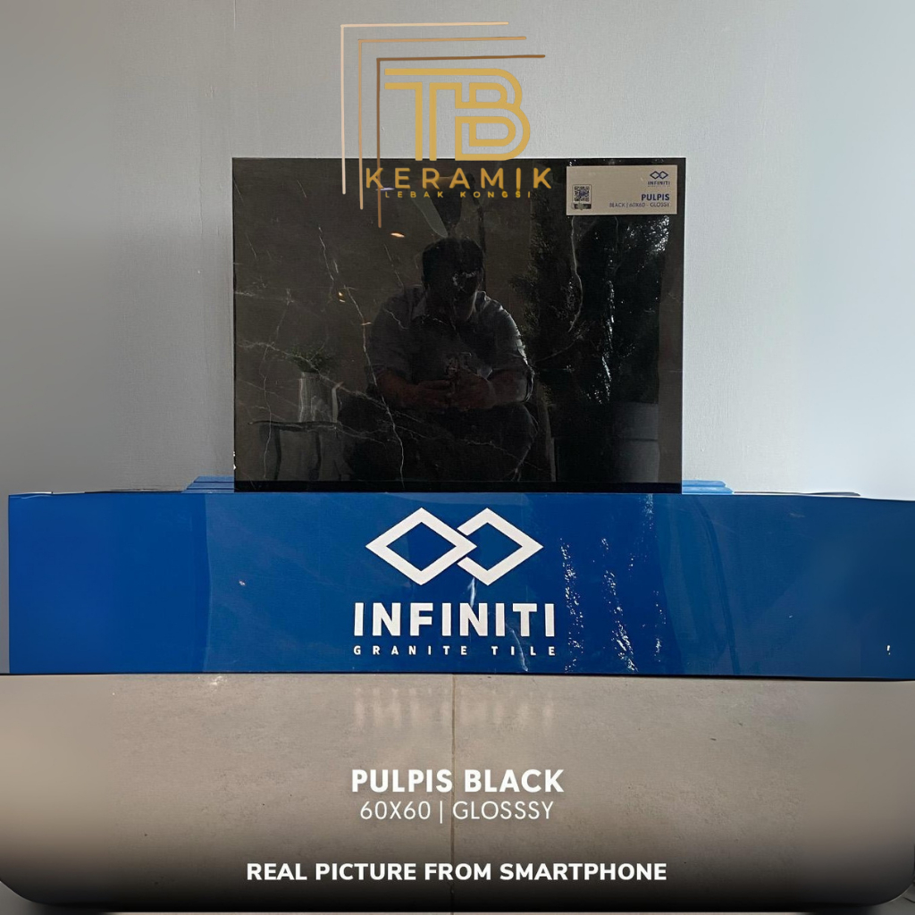 GRANIT LANTAI 60x60 CM | GLOSSY | PULPIS BLACK | INFINITI