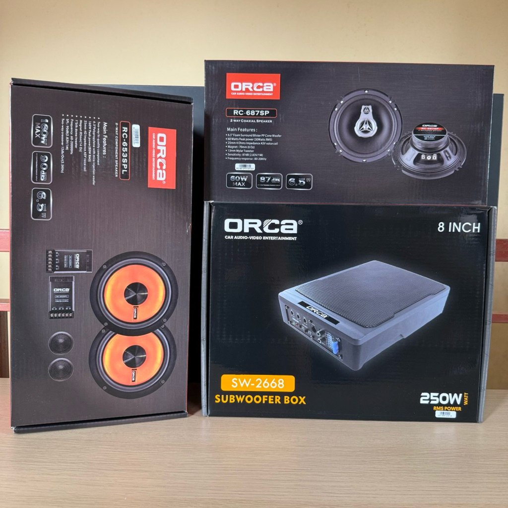 PAKET AUDIO MOBIL PAKET ORCA SUBWOOFER KOLONG ORCA + SPLIT ORCA + COAXIAL ORCA