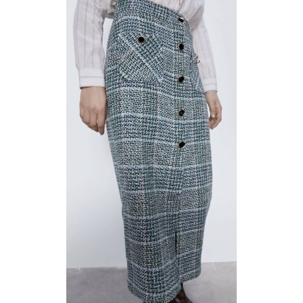 zara tweed skirt maxi new with taq