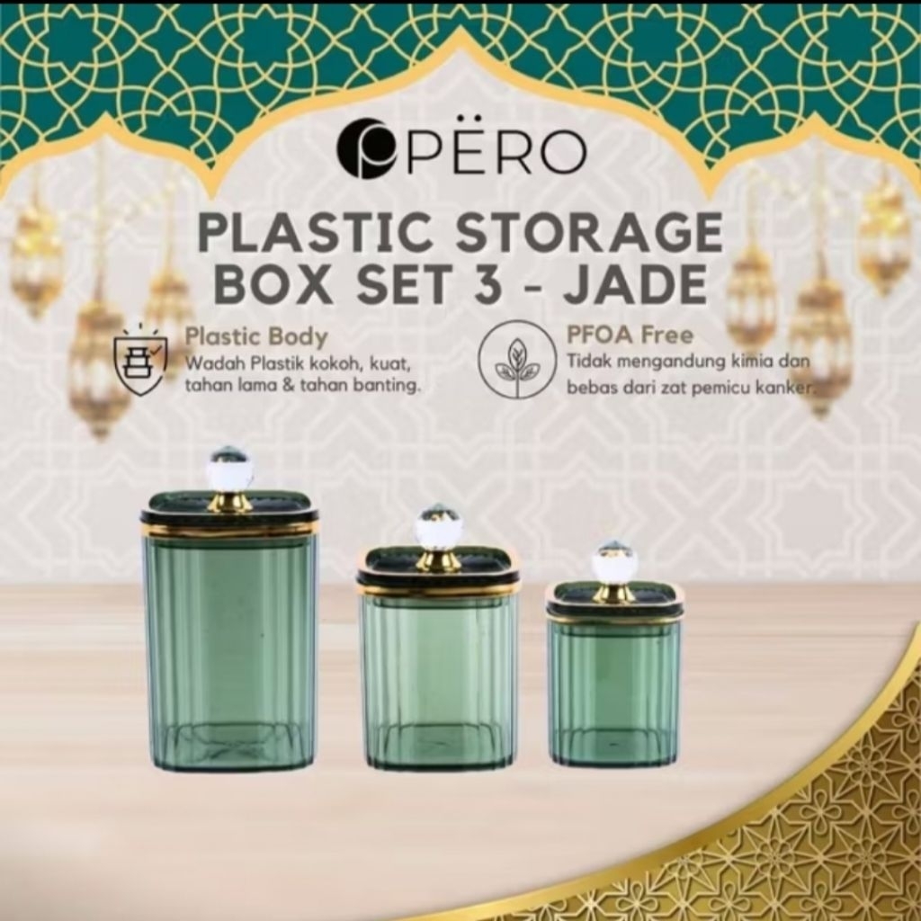 Pero Jar Set of 3 Sealed / Hampers Toples Lebaran Set 3 Tutup Kedap Udara