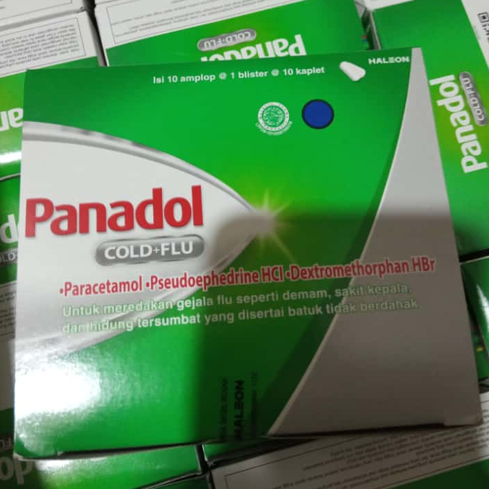 1 Box Panadol HIJAU Cold & Flu Isi 10 Blister @10 Tablet