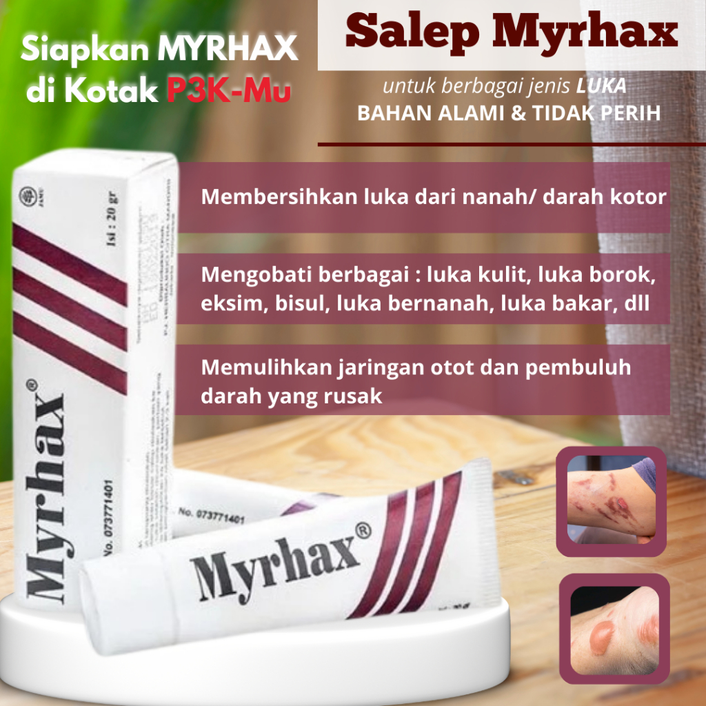 Obat Kulit Luar Myrhax Salep Asli 20gr – Luka Bakar, Luka Diabetes, Eksim, Gatal