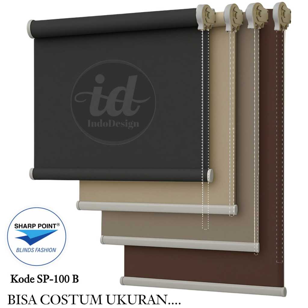 SHARP POINT Roller Blind / Tirai Gulung / Tirai Jendela -  Blackout