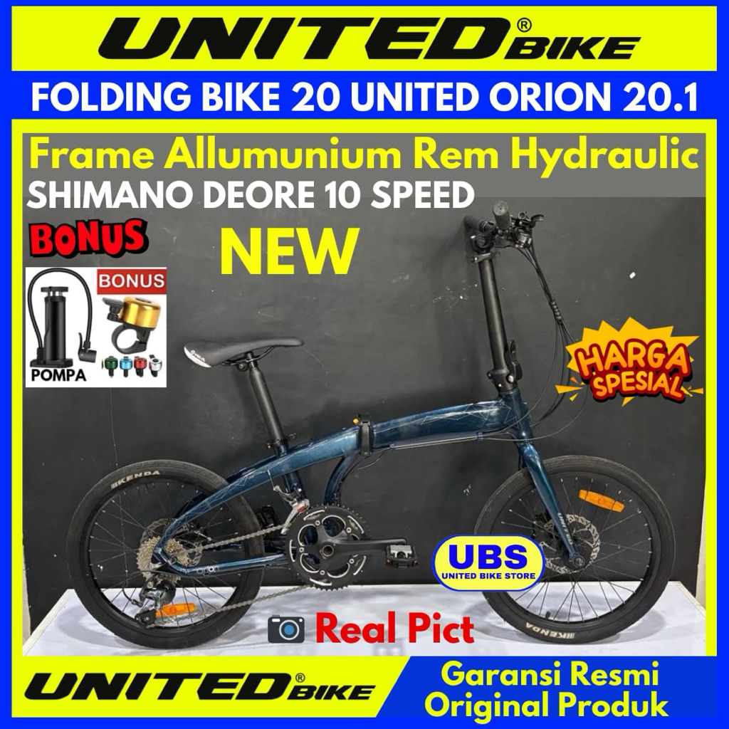 Sepeda Lipat 20 Inch United Orion Terbaru Frame Allumunium