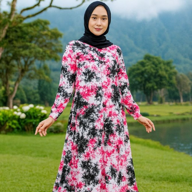 Gamis Rayon Polos Jumbo Tie dye - Gamis Syari Jumbo LD 130 Terbaru