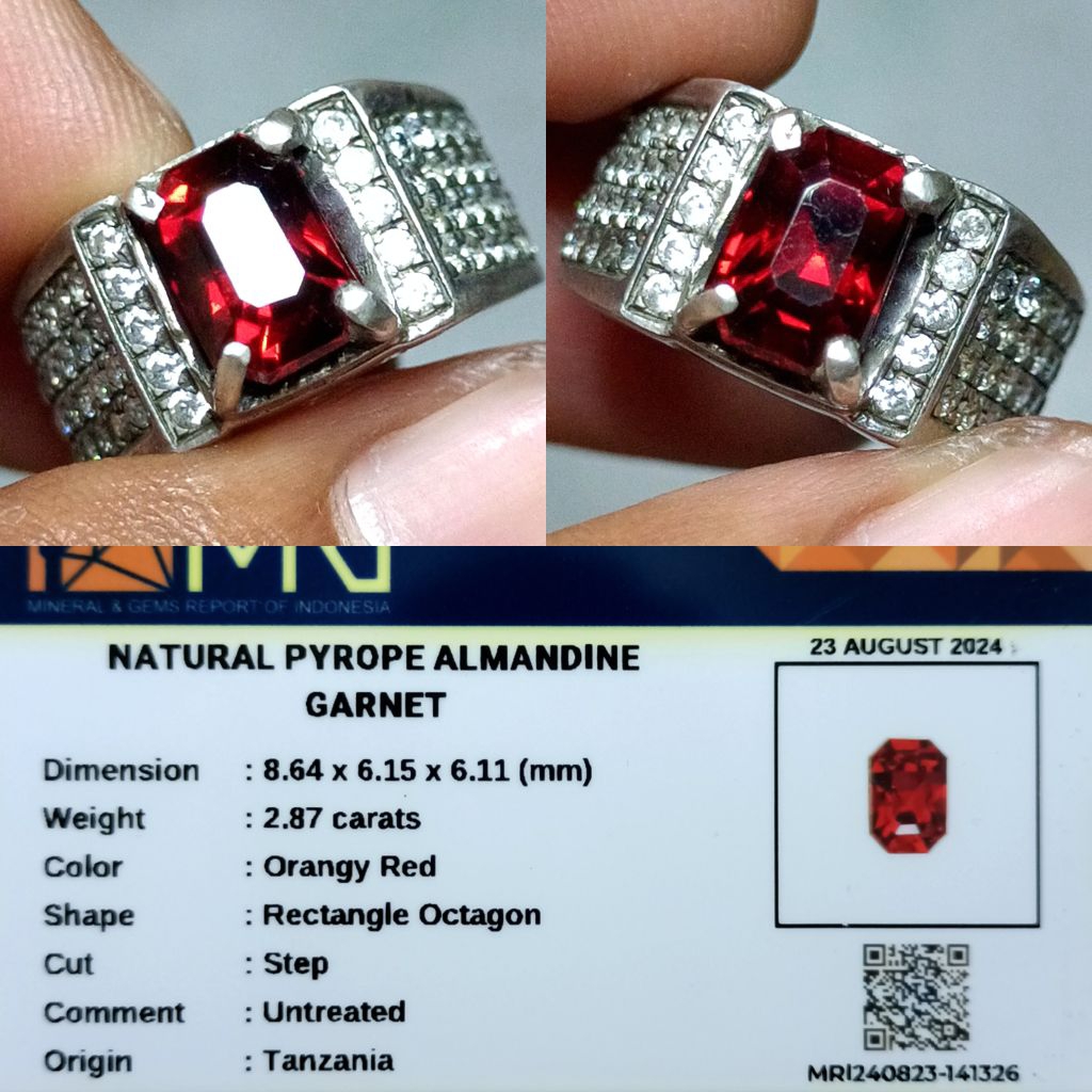 NATURAL PYROPE ALMANDINE GARNET MEMO MRI LAB