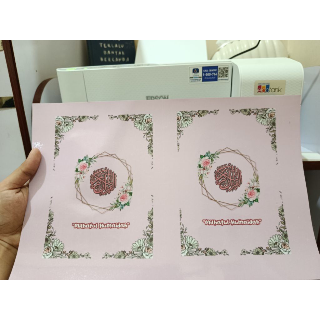 

sampul Al-Qur'an A5 (10pcs) Costum Design dan Nama + laminasi dingin