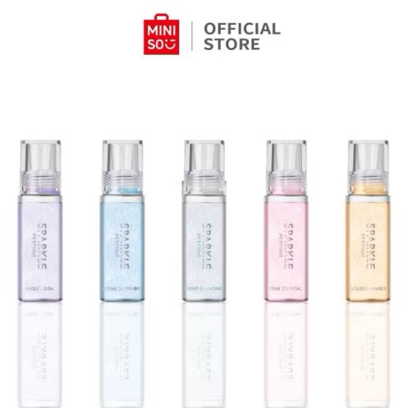 MINISO SPARKLE PARFUM SERIES//PINK CRYSTAL//VIOLET GEM//GOLDEN AMBER//ROYAL SAPPHIRE//SHINY DIAMOND