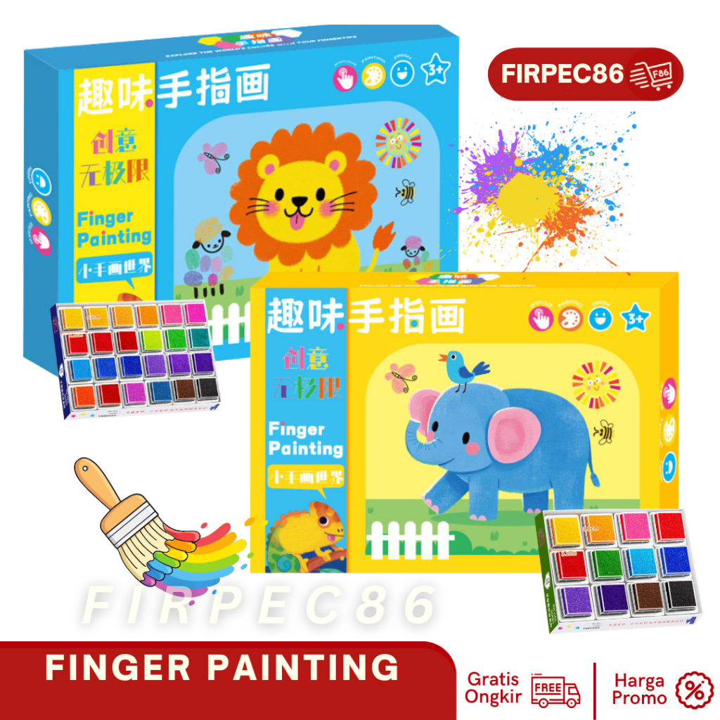 Mainan Edukasi Finger Painting Anak – Cat Jari Kreatif untuk Melatih Motorik, Imajinasi & Seni