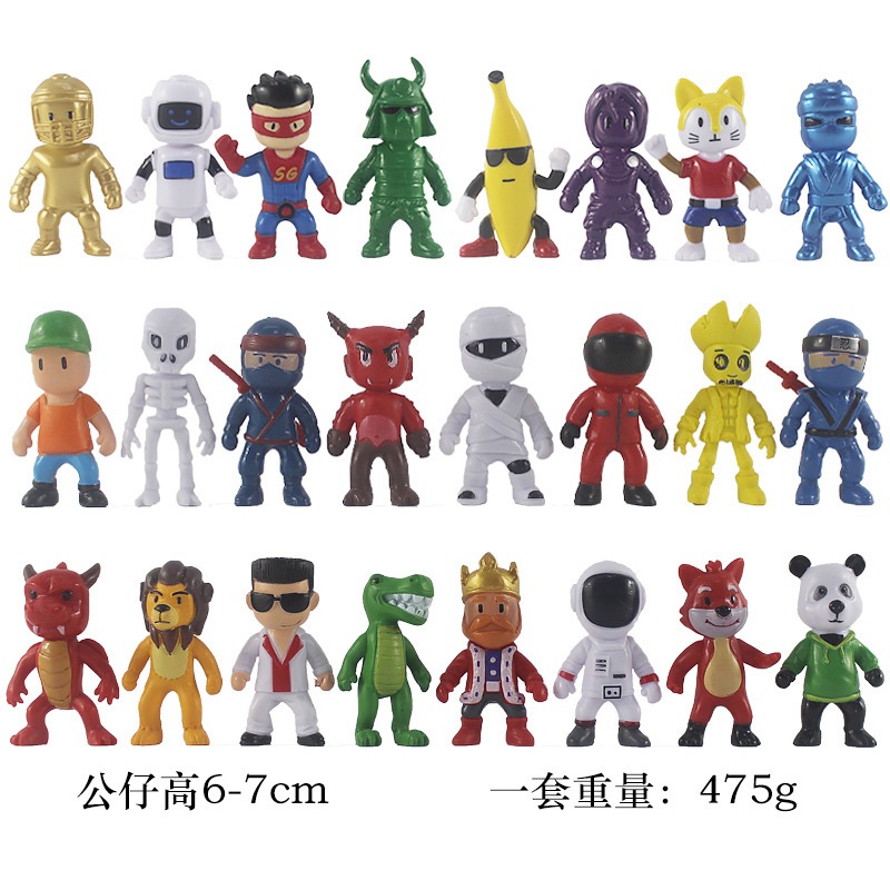 Action Figure STUMBLE GUYS set isi 8 pcs - Miniatur Topper Kue Pajangan Cake Mainan Toy Stamble Guy