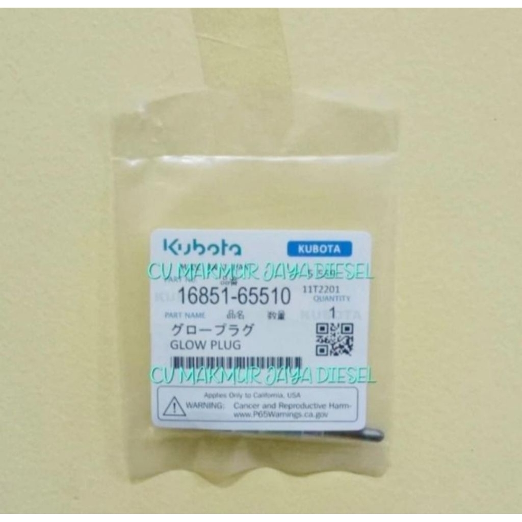 Glow Plug,Busi Pemanas D722 16851-65510 Kubota