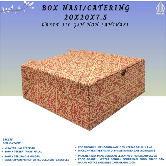 Box Nasi Kotak 18x18 Box Catering 18x18 (B4K335-18X18X7.5 Cm)