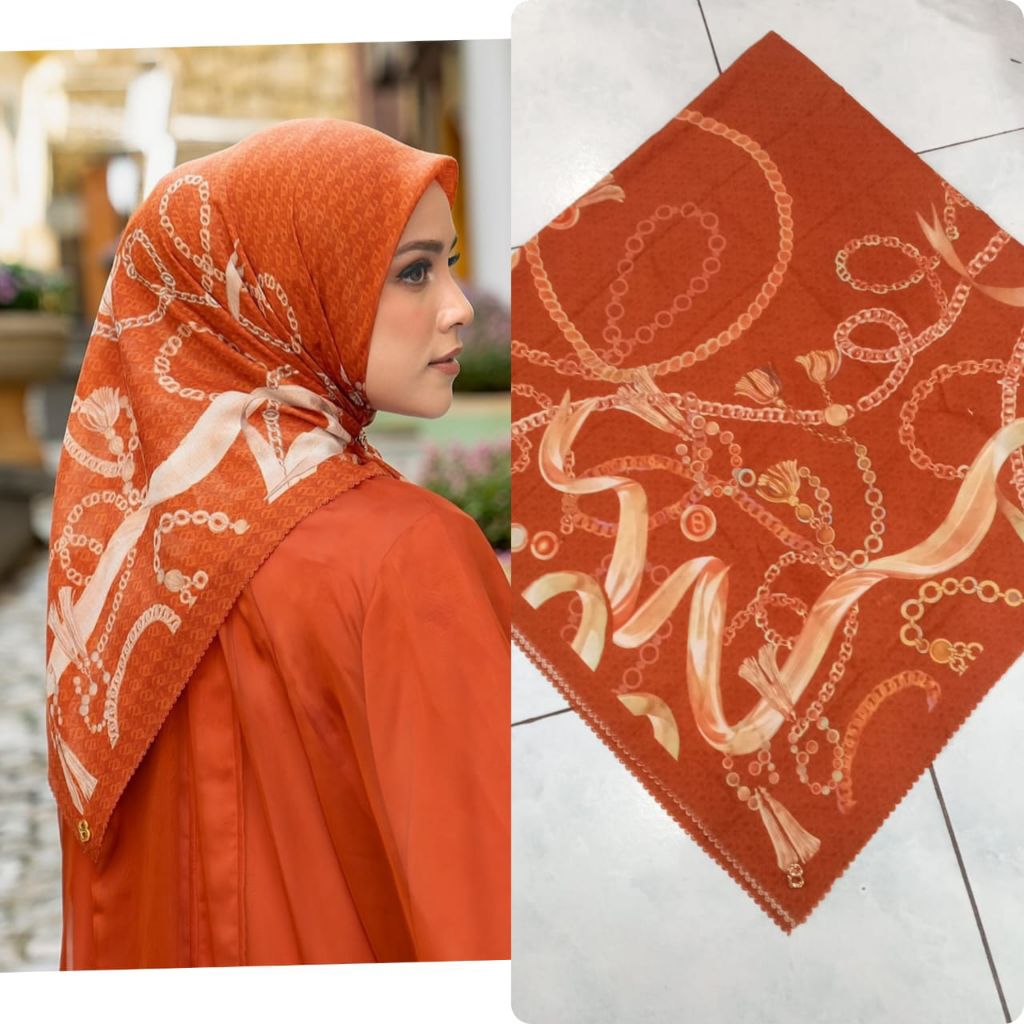 JILBAB MOTIF BUTTON PLAT + POUCH / SEGIEMPAT MOTIF TERBARU/ JILBAB MOTIF BUTTON KEKINIAN