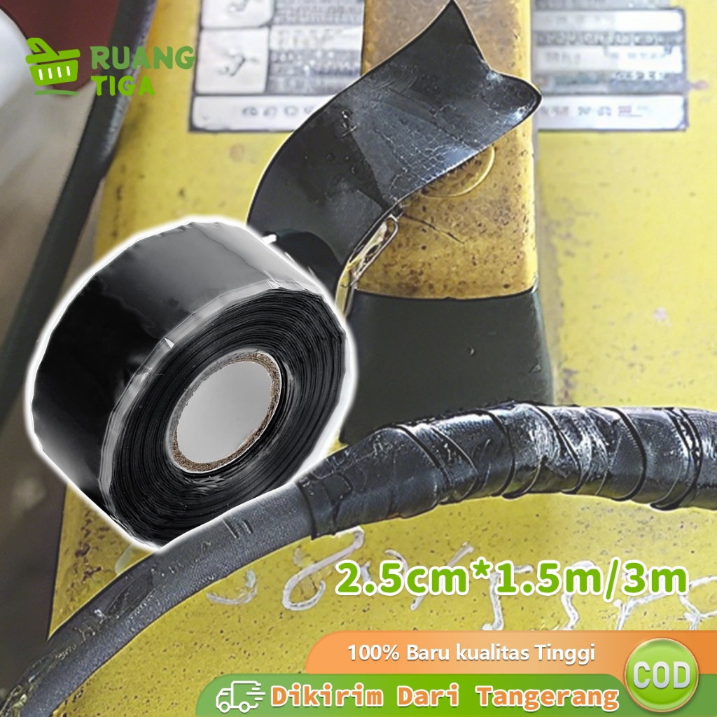 1.5m 3m Lakban Penambal Lakban Isolasi Pipa Anti Bocor Waterproof Silikon Tahan Air Suhu