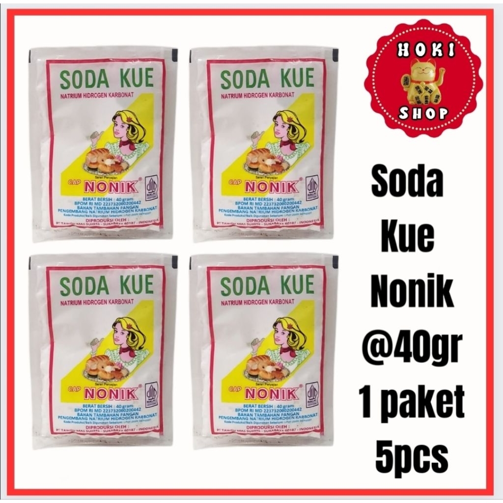 Soda Kue Cap Nonik 1paket 5pcs @40gr / Soda Nonik / Nonik Soda Kue