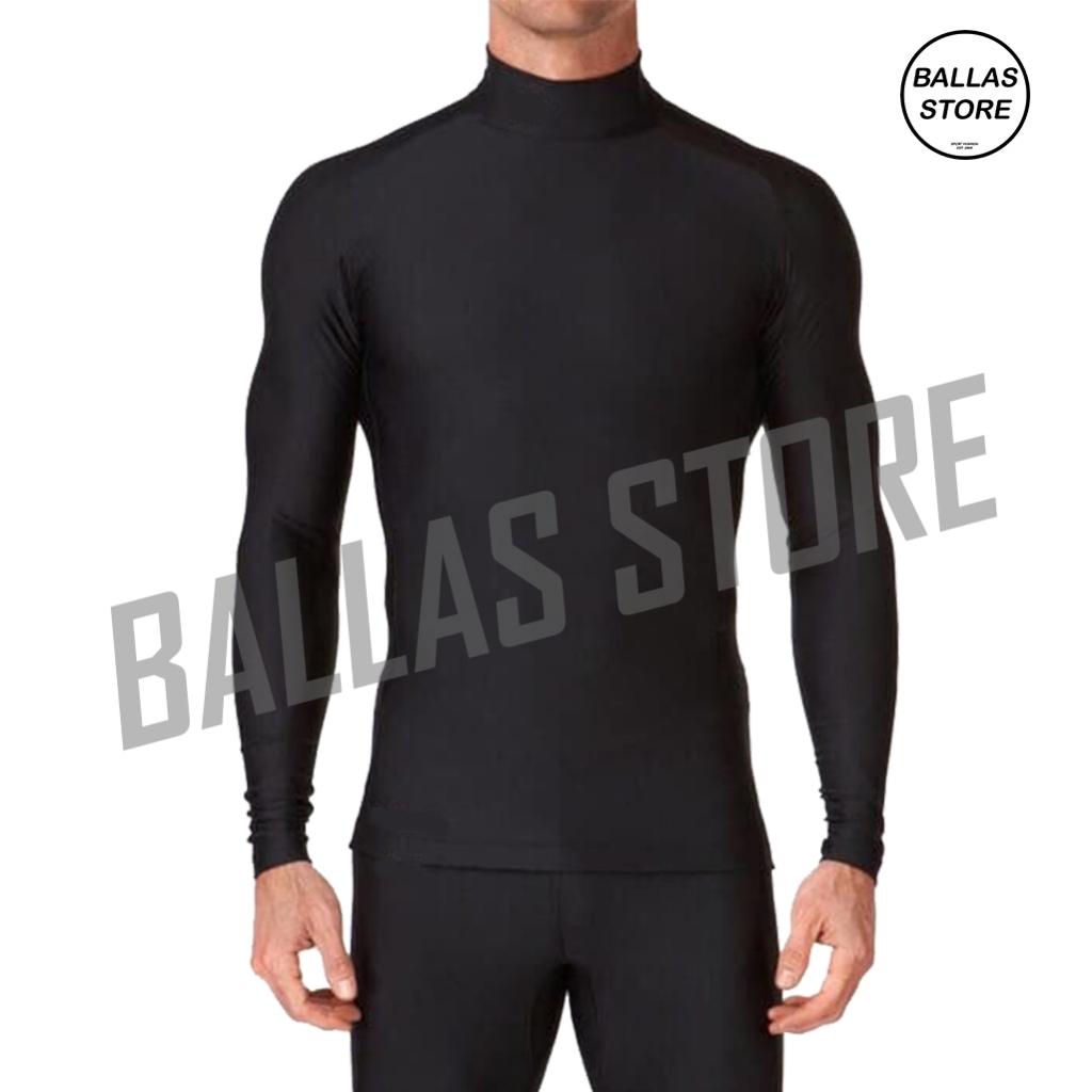 BAJU MANSET BASELAYER LEHER TINGGI PAKAIAN OLAHRAGA PRIA WANITA FUTSAL SEPAKBOLA FITNESS GYM / BASEL