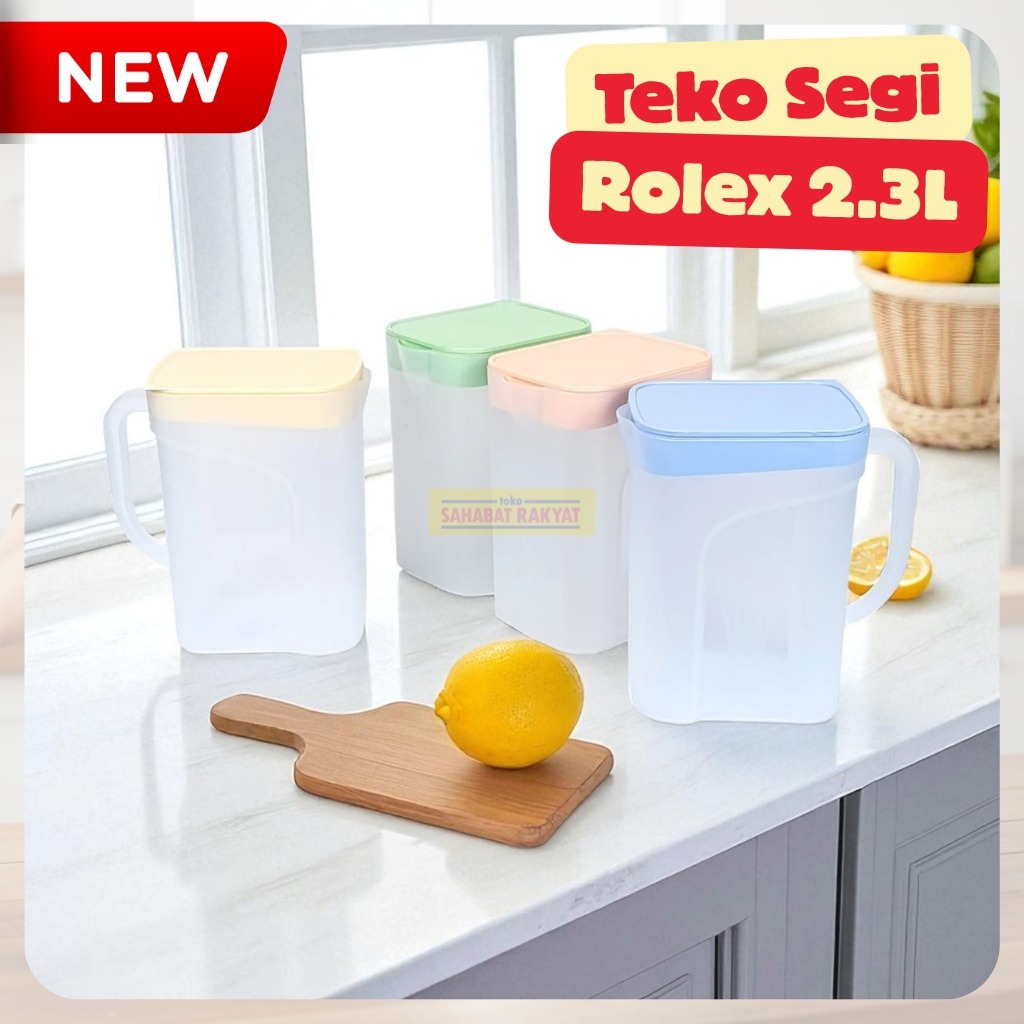 Eskan/Teko/Water Jar/Pitcher Plastik Segi Minimalis Rolex GS-2219 Golden Start 2.1L