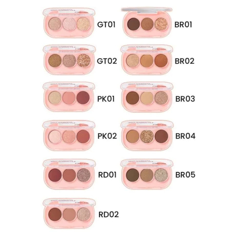 PINKFLASH SET 3 Shades Eyeshadow Palette + EYESHADOW BRUSH PINKFLASH