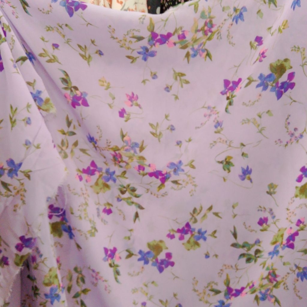 Kain Sifon Ceruty Motif Bunga Elegan – Bahan Jahit Dress, Gamis, Blouse, Outer Aj