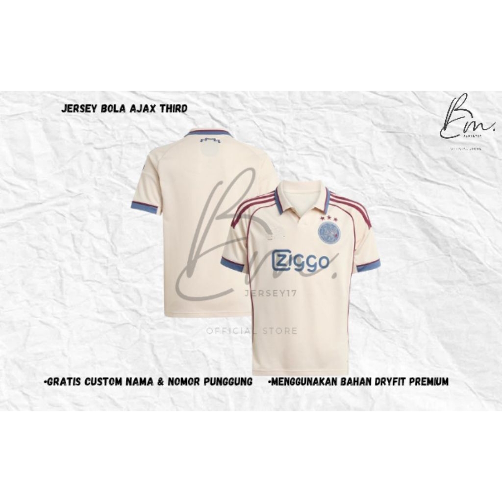 JERSEY BOLA AJAX THIRD FULL PRINTING