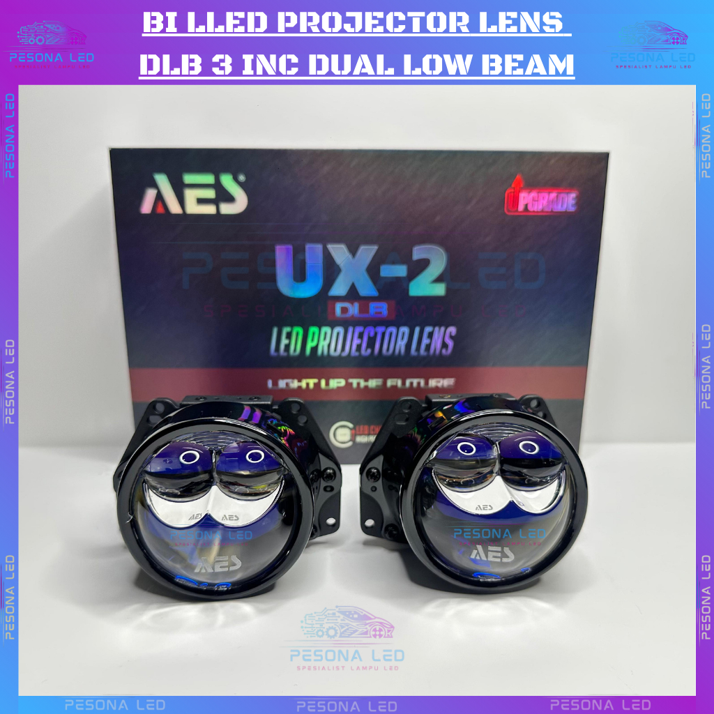 Bi lled Projector Lens DLB 3 Inch Dual Low Beam UX2 75W Bi-led Merk AES