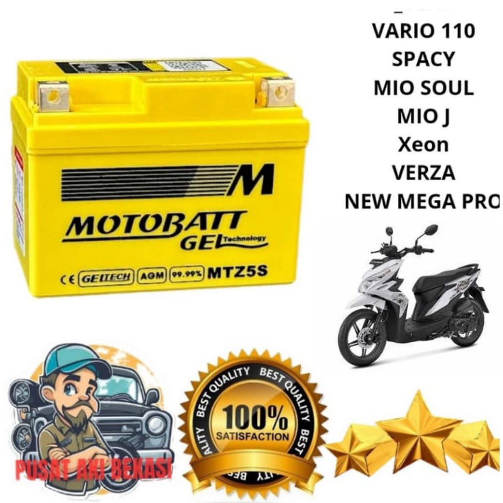 Aki MOTOBATT MTZ5s Aki motor Beat Vario cw 110