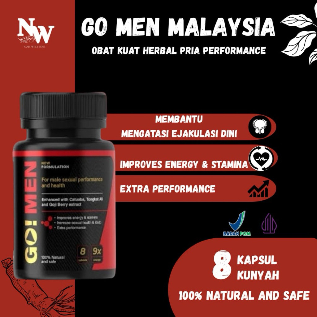 Go Men Malaysia Obat Kuat Pria Dewasa 20X Tahan Lama Herbal Alami