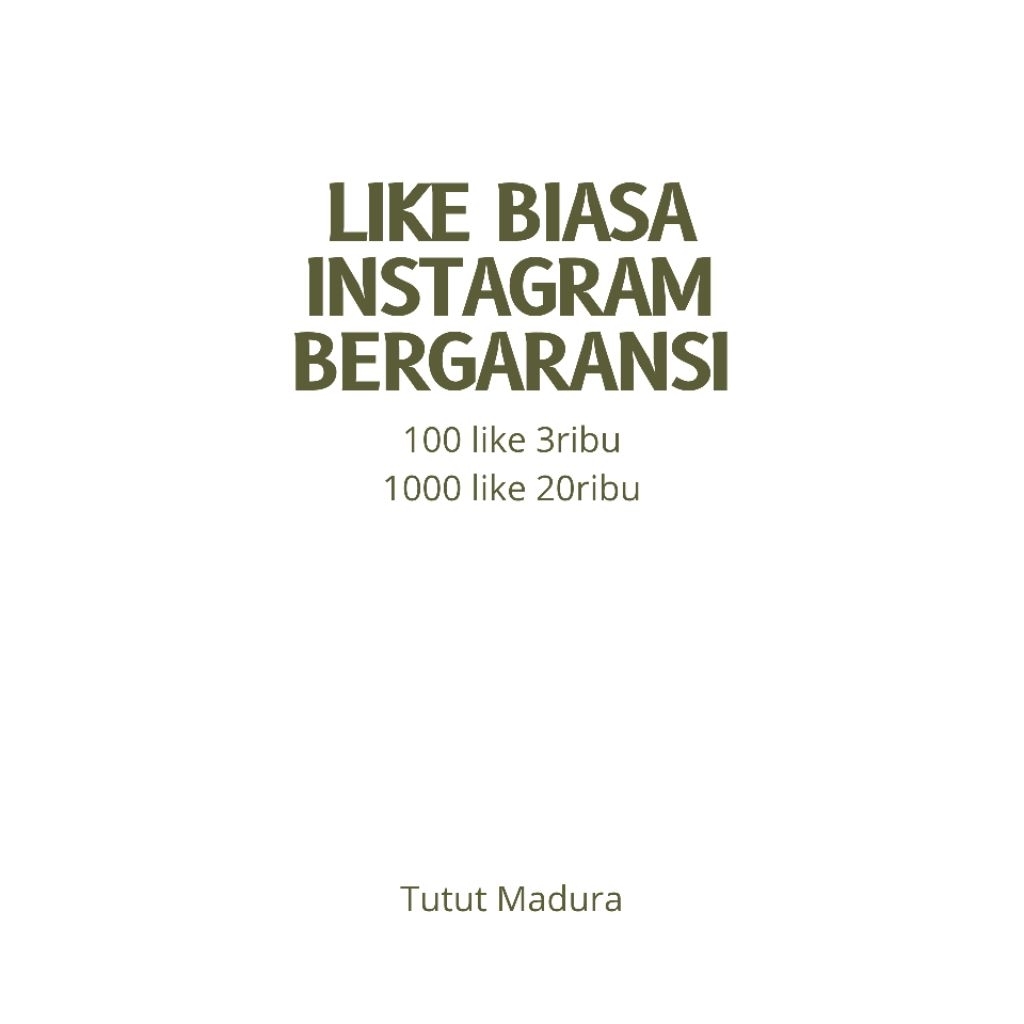 LIKE INDONESIA INSTAGRAM BERGARANSI