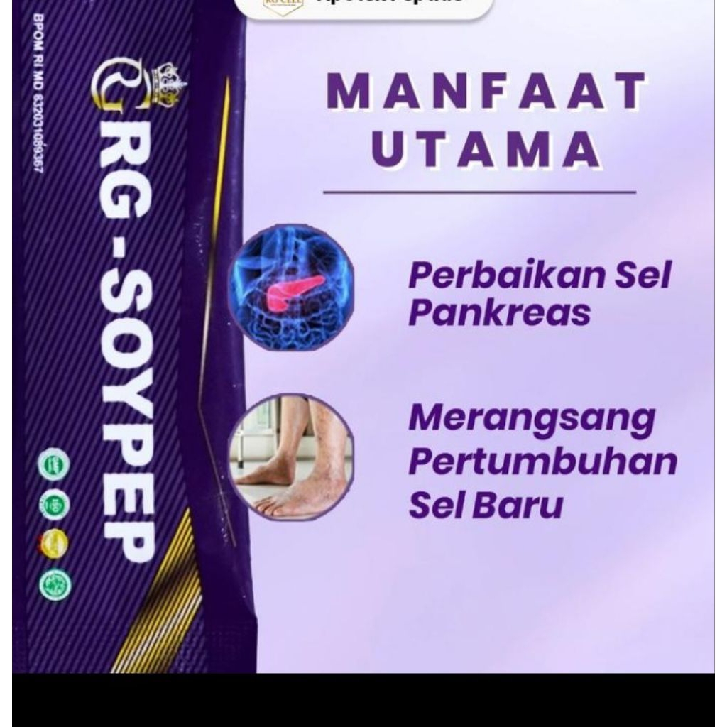 RG Soypep & Glucopep - Paket Terapi Diabetes, Turunkan Kadar Gula Dengan Premium Peptide - ORIGINAL 