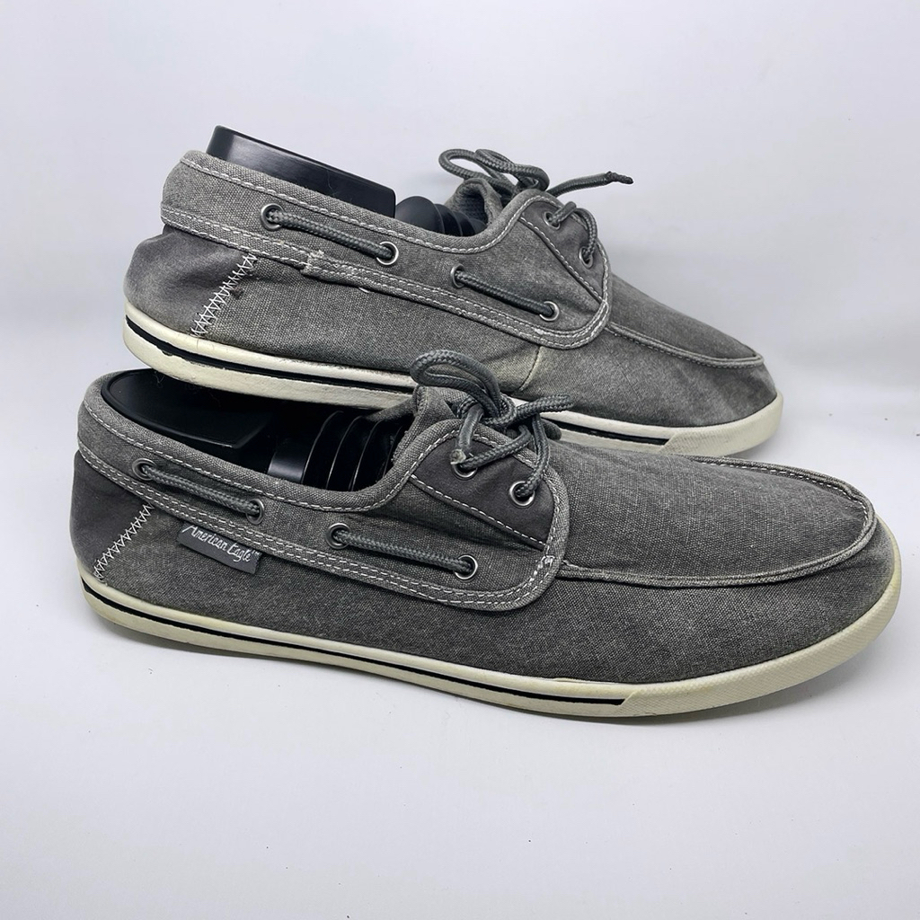 American Eagle Sepatu Kasual Pria Denim Boat Loafers Size 42