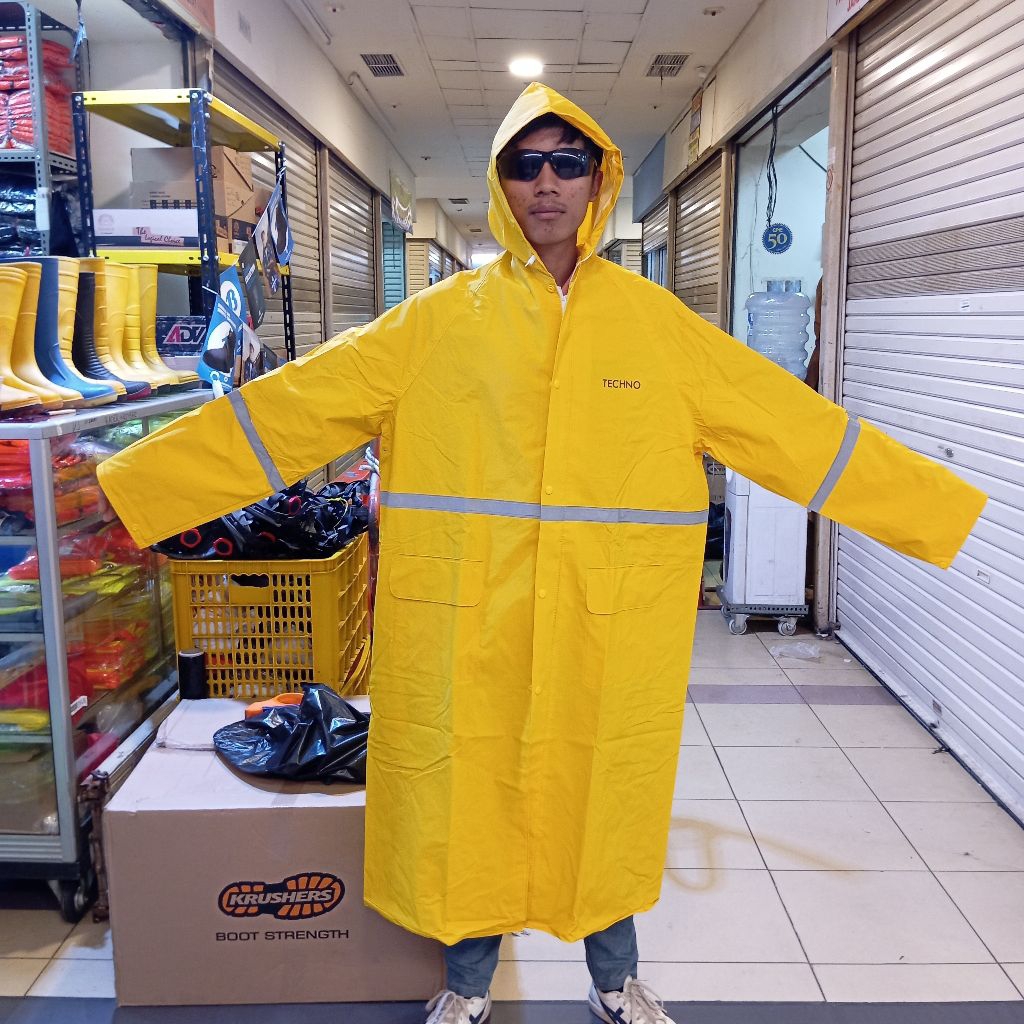 Jas hujan terusan/jas hujan ponco kuning murah/jas hujan proyek