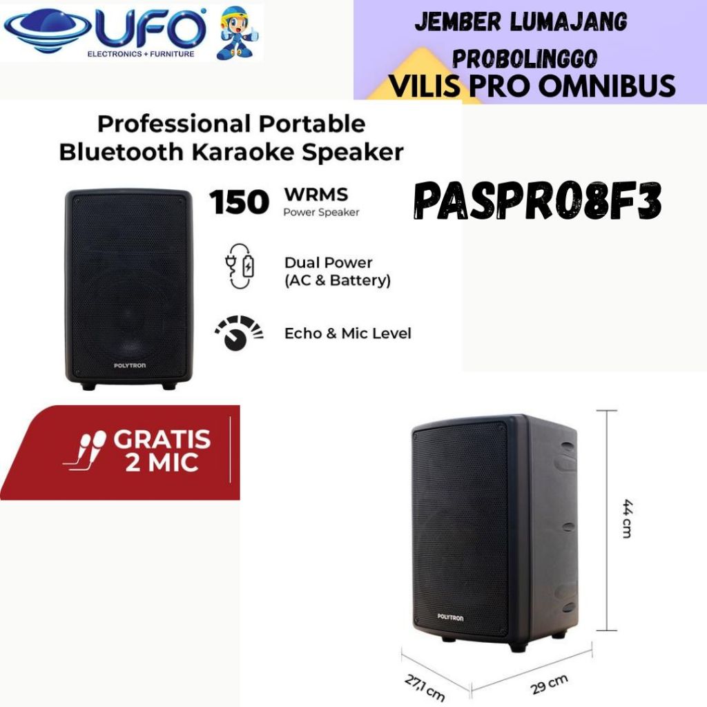 [PROMO]POLYTRON PASPRO8F3 AUDIO Speaker Aktif Portable