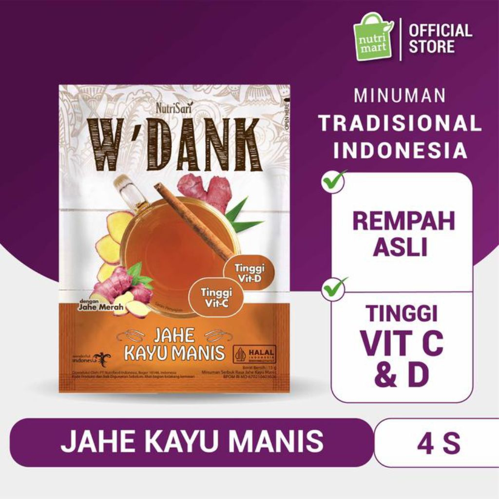 

W'dank Jahe Kayu Manis Box isi 4 sachet