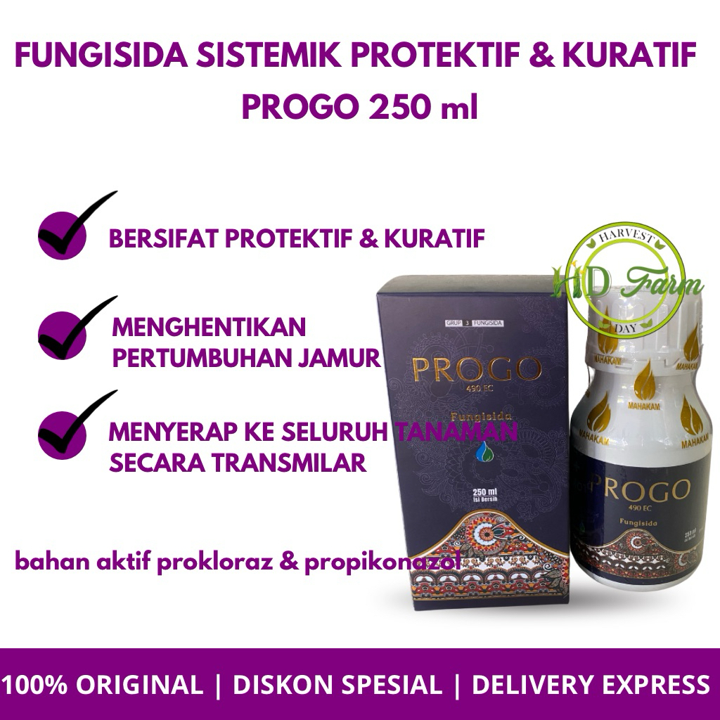 [ORIGINAL] Fungisida Progo 250 ml | Fungisida Sistemik Protektif Kuratif | Obat Jamur Lengkap | Peli