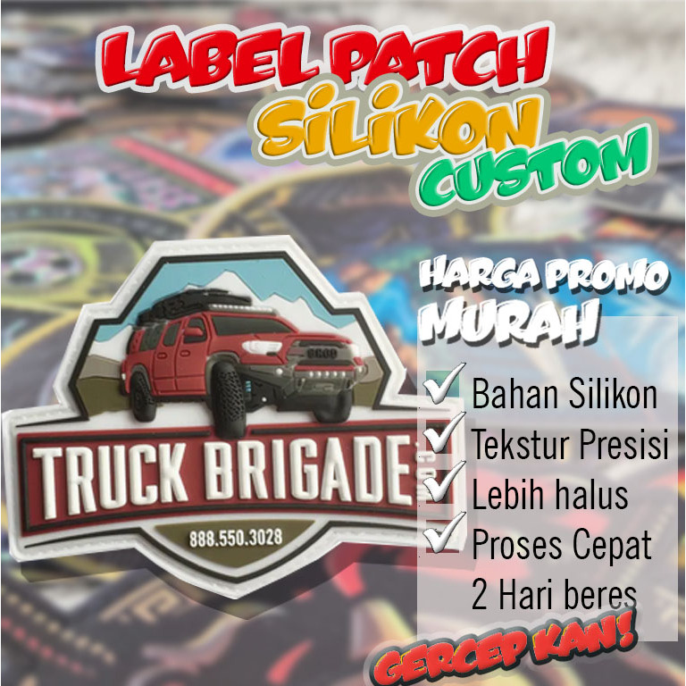 Jual lbel patch silikon custom unik desain sendiri suka suka harga murah proses cepat hasil muantap 