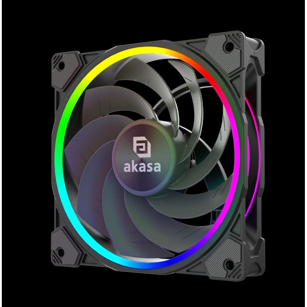 Fan Akasa Gy Cooller Pc Double Ring Rainbow Color Gaming