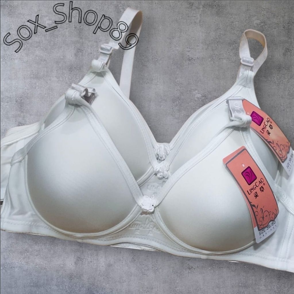 3 Pcs Bra/BH putih lingcao_ bra tanpa kawat putih