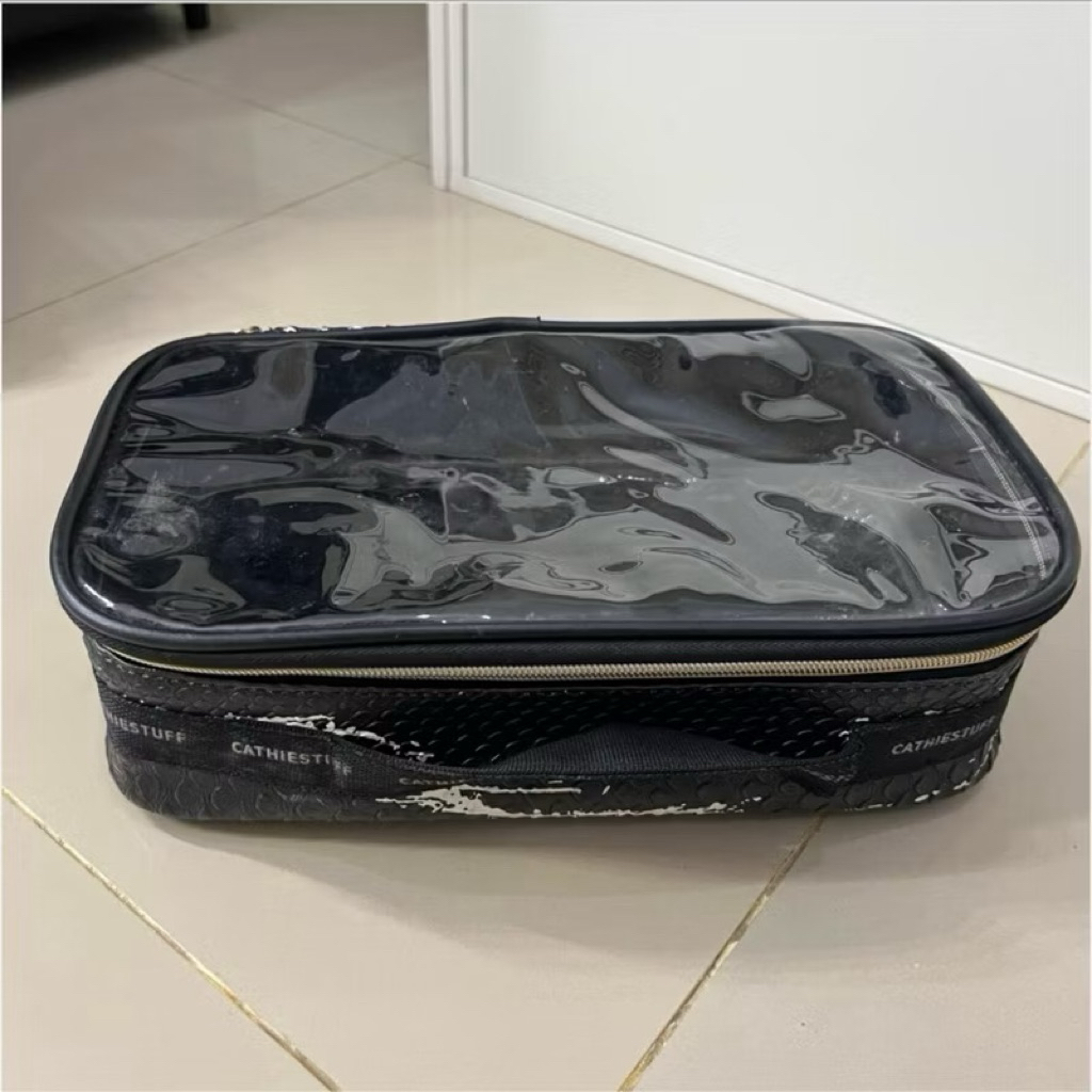 Cathie Stuff Nyla PCV Makeup Pouch - Large / Black