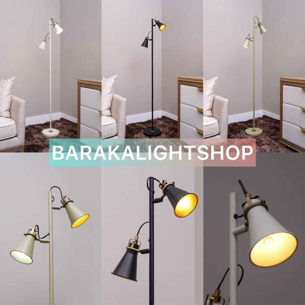 EGLARE TICA LAMPU LANTAI STANDING 2L E-27 HITAM/AZKO EGLARE FLOOR LAMP TICA 2L E27 GREEN/ACE HARDWAR