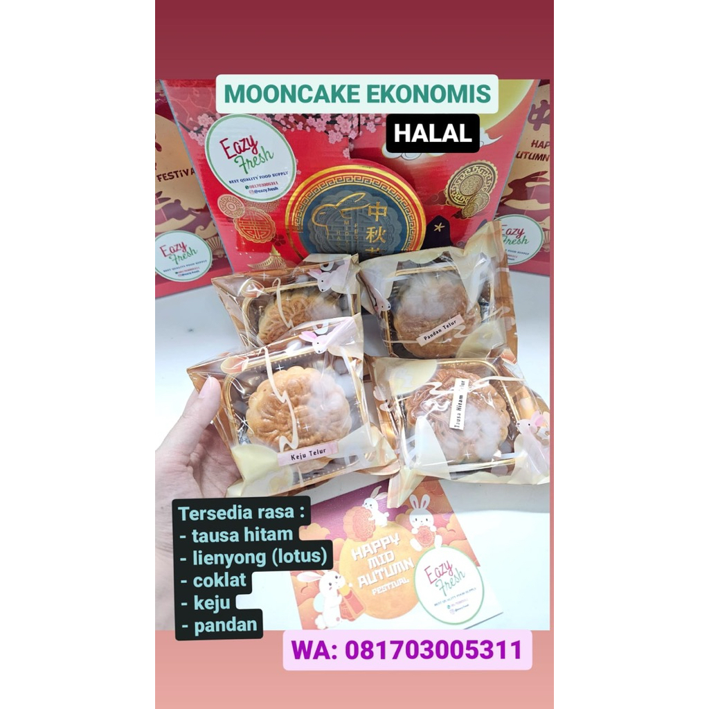 

MOONCAKE MATCHA HALAL EKONOMIS (TAUSA, matcha, coklat,teratai, pandan)