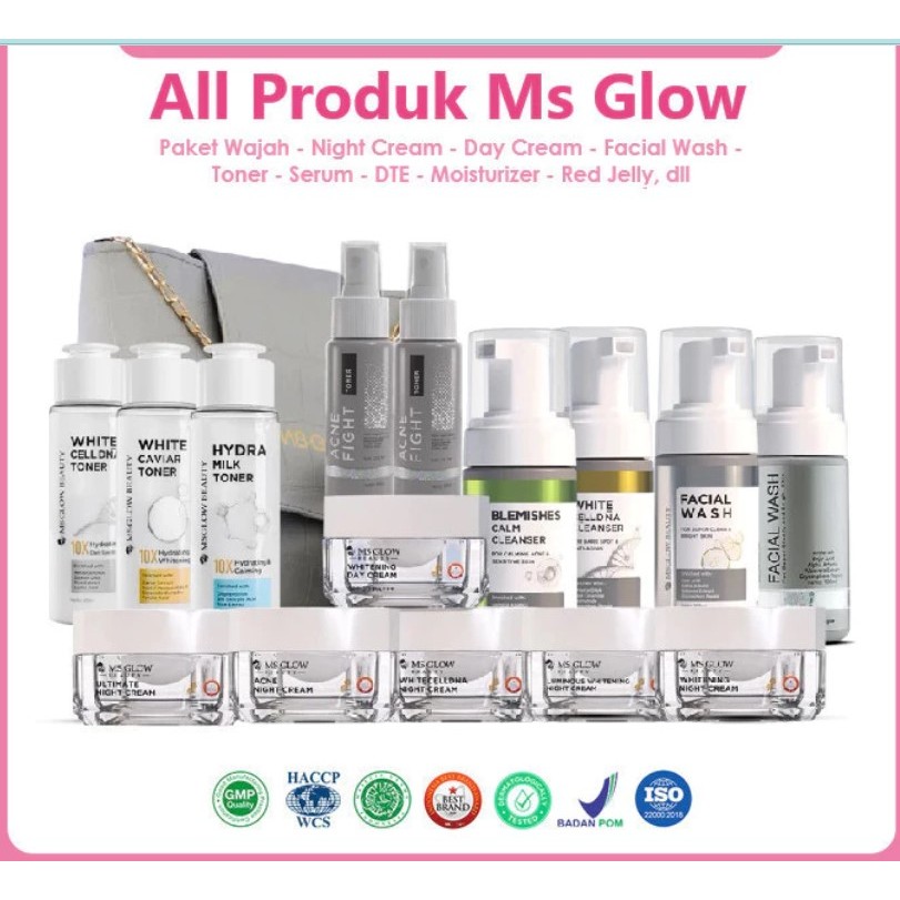 ALL PRODUK MS GLOW  ECER DAN PAKET/ DAY CREAM/ NIGHT CREAM/ FACIAL WASH/ TONER   READY SIAP KIRIM