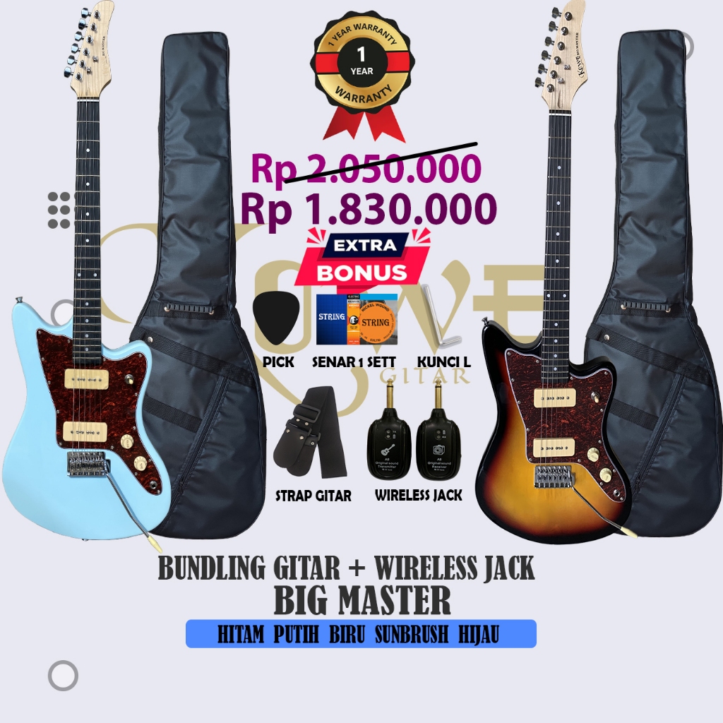 Gitar Elektrik Paket Bundling Wireless Jack Gitar Big master